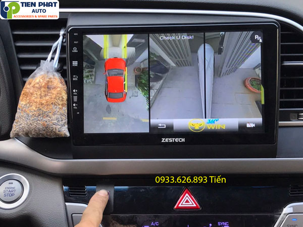 Màn hình DVD Android cắm sim 4G tích hợp camera 360 độ cho Hyundai Elantra