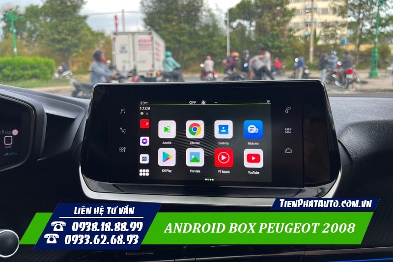 Android Box giúp biên DVD zin thành màn hình Android cho Peugeot 2008