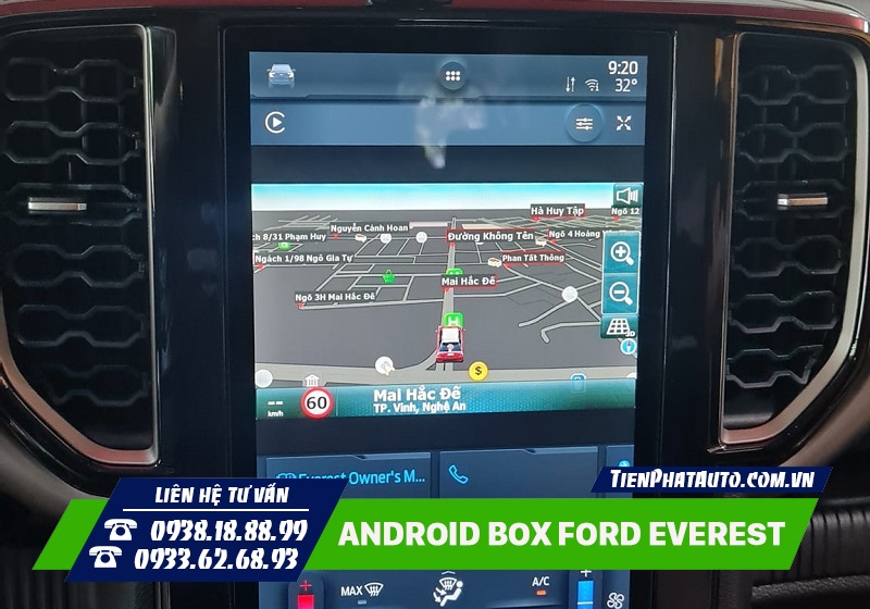 Android Box cho Ford Everest 2023 hỗ trợ tìm chỉ đường thông minh