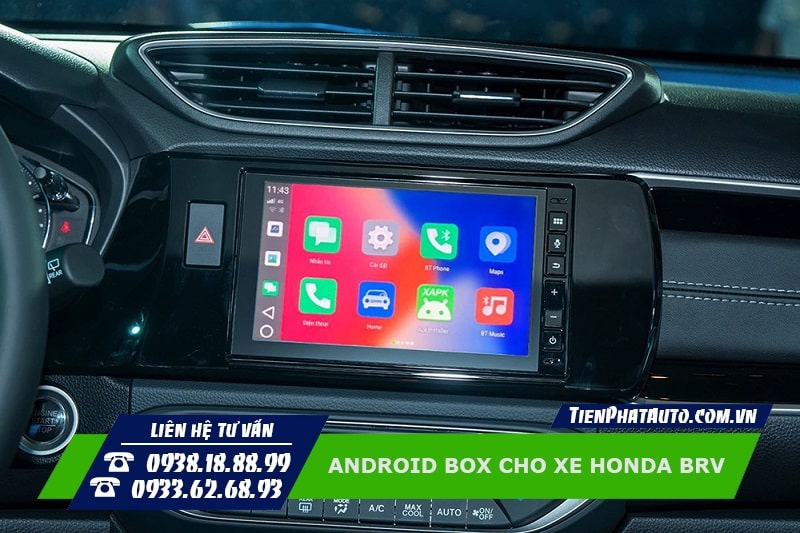 Android Box cho xe Honda BRV giúp biến màn hình zin thành Android