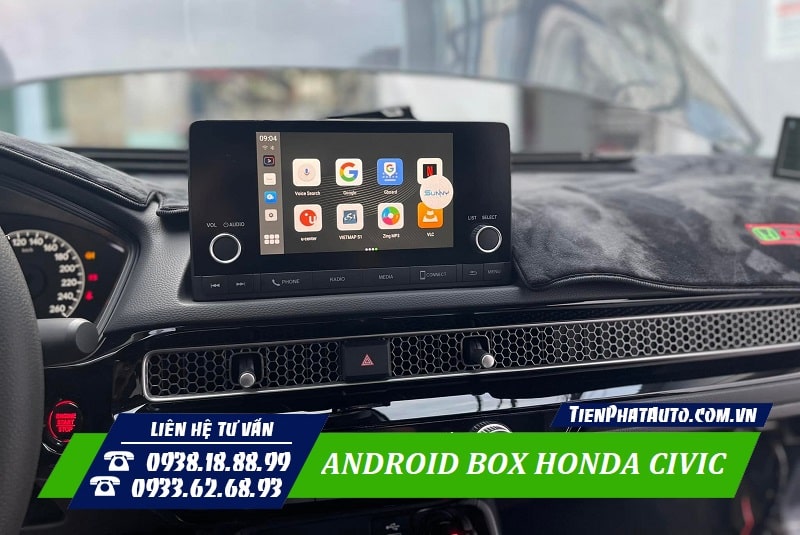 Android Box Honda Civic 2022 giúp biến chiếc DVD sang Android
