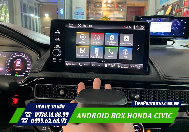 Android Box Honda Civic kết nối dễ dàng thông qua Carplay