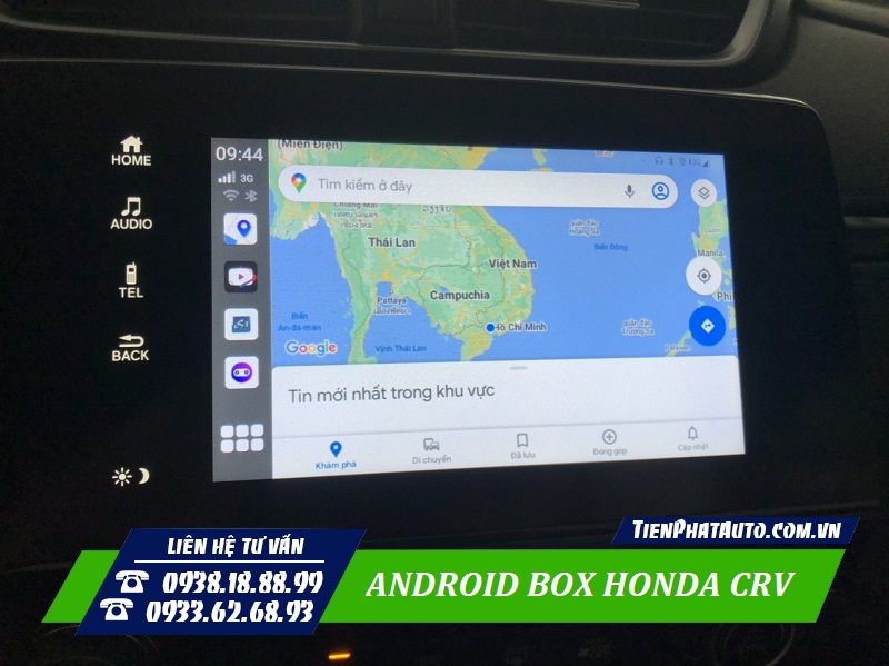 Android Box cho xe Honda CRV tích hợp xem chỉ đường thông minh