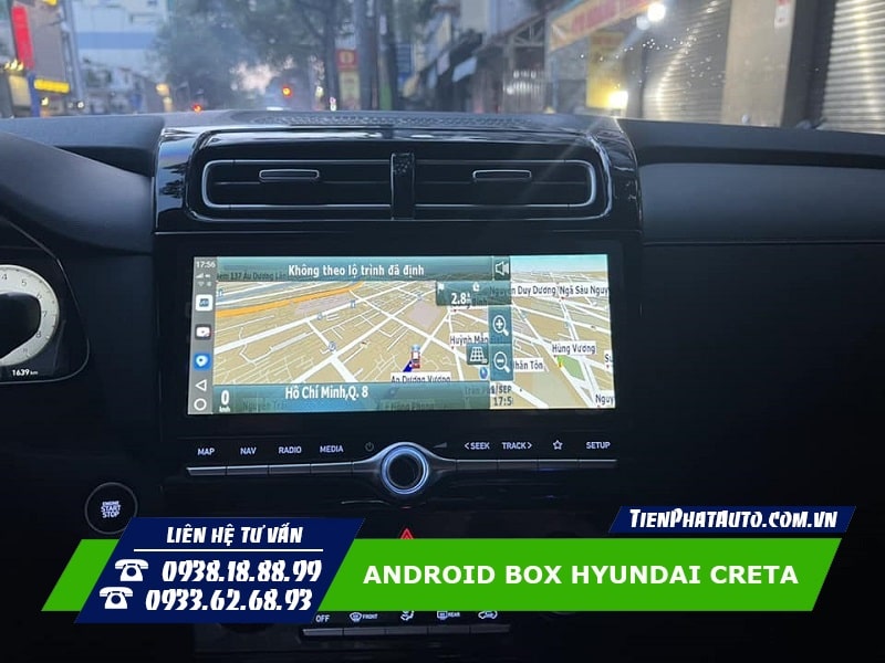 Android Box cho Creta vừa giúp xem chỉ đường và cảnh báo giao thông