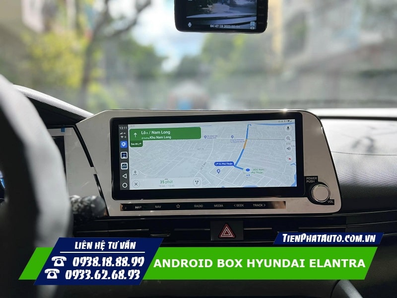 Android Box Elantra 2023 giúp bạn xem chỉ dẫn đường tiện lợi