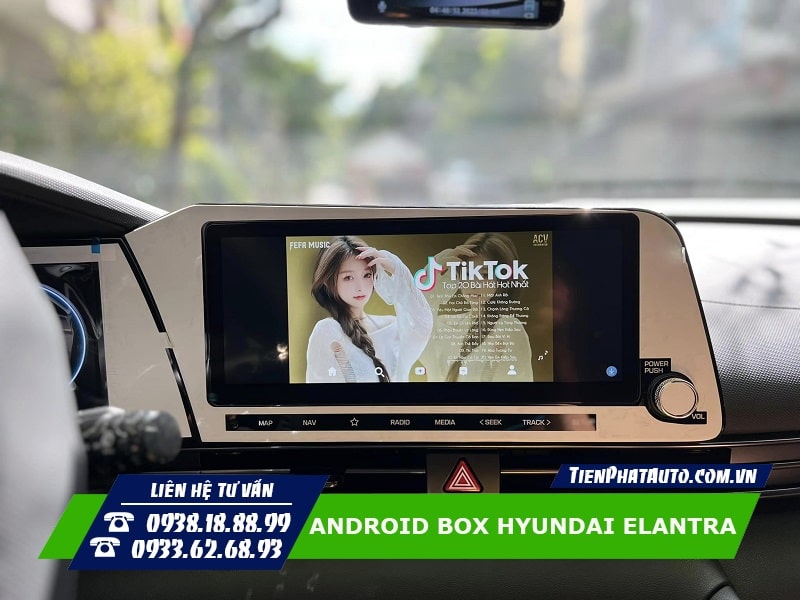 Android Box Hyundai Elantra 2023 đáp ứng nhu cầu giải trí