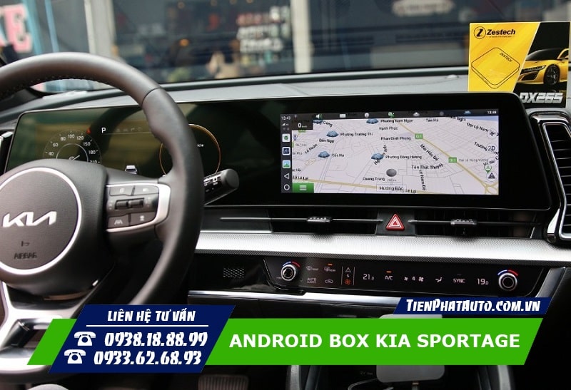 Android Box Kia Sportage hỗ trợ xem chỉ đường và giúp cảnh báo giao thông