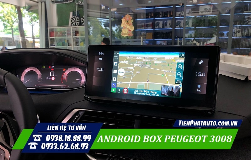 Android Box Pugeot 3008 giúp chỉ dẫn đường thông minh và tiện lợi