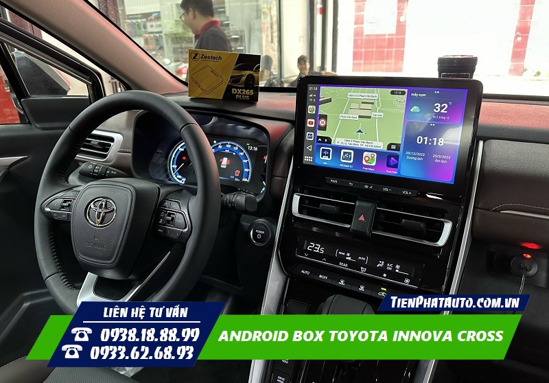 Android Box biến màn hình Zin Toyota Innova Cross thành màn Android
