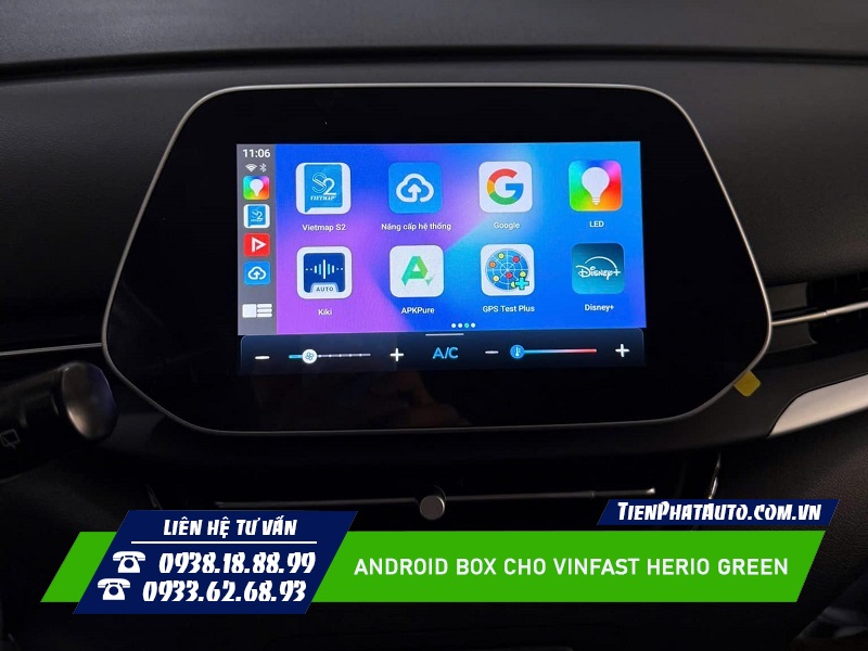 Tiến Phát Auto chuyên lắp Android Box cho Xe Vinfast Herio Green