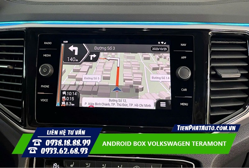 Android Box Teramont hỗ trợ chỉ dẫn đường, cảnh báo giao thông