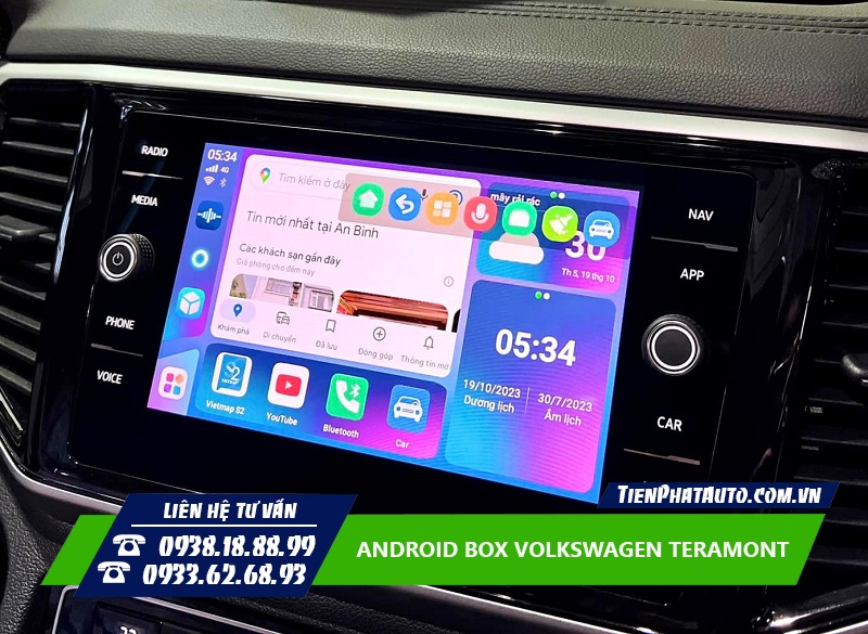 Android Box Volkswagen Teramont biến màn hình zin thành Android