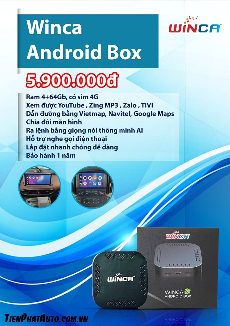 Bảng giá lắp Android Box Winca chính hãng dành cho xe ô tô