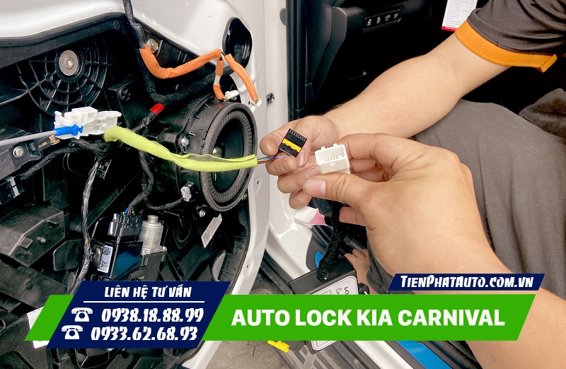 Auto Lock Kia Carnival 2021 - 2022 lắp đặt hoàn toàn cắm giắc zin 100%
