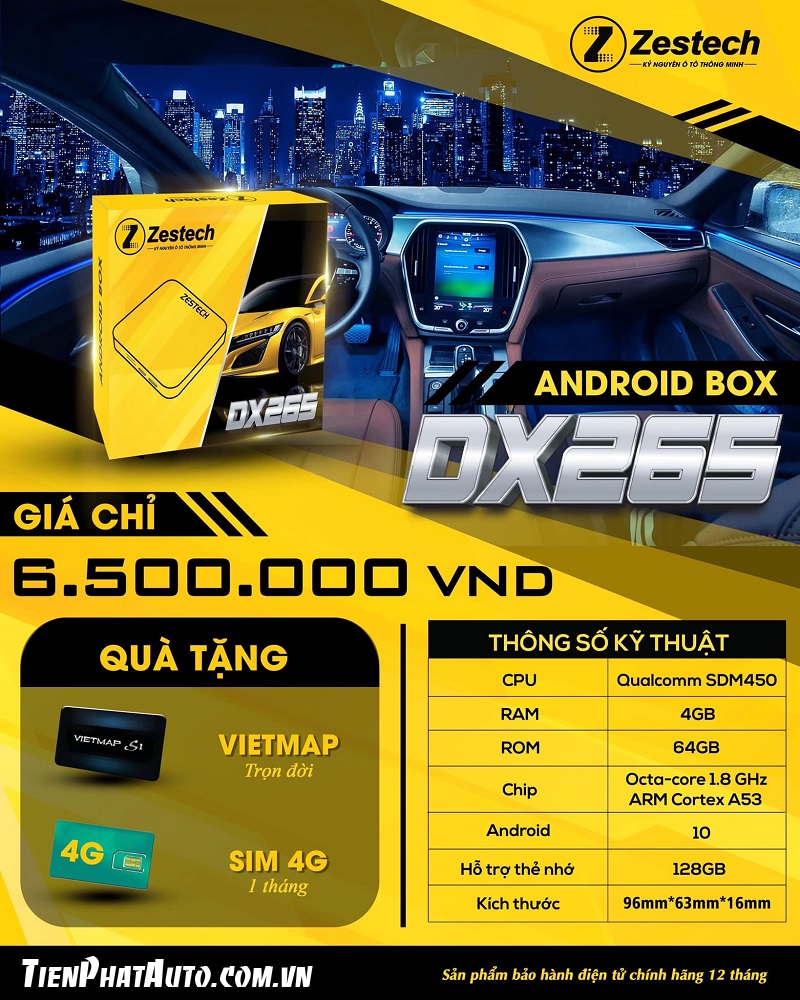Bảng giá Android Box Zestech DX265 chính hãng cho xe ô tô