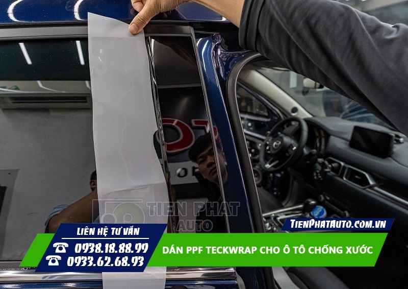 Dán PPF Teckwrap cho vị trí các cột ABCD của xe