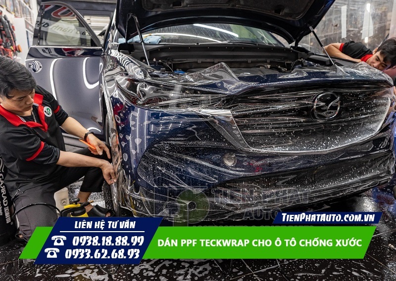 Dán PPF Teckwrap cho vị trí phần cản trước và sau xe