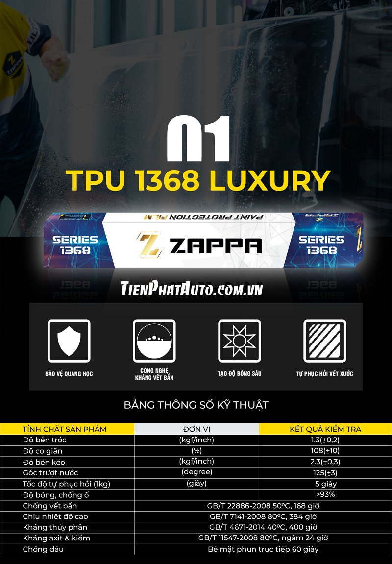 Thông số kỹ thuật PPF Zappa TPU 1368 Luxury