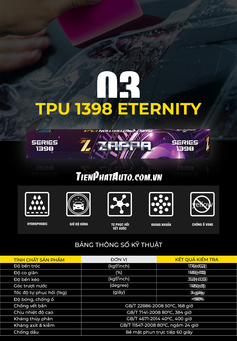 Thông số kỹ thuật PPF Zappa TPU 1398 Eternity