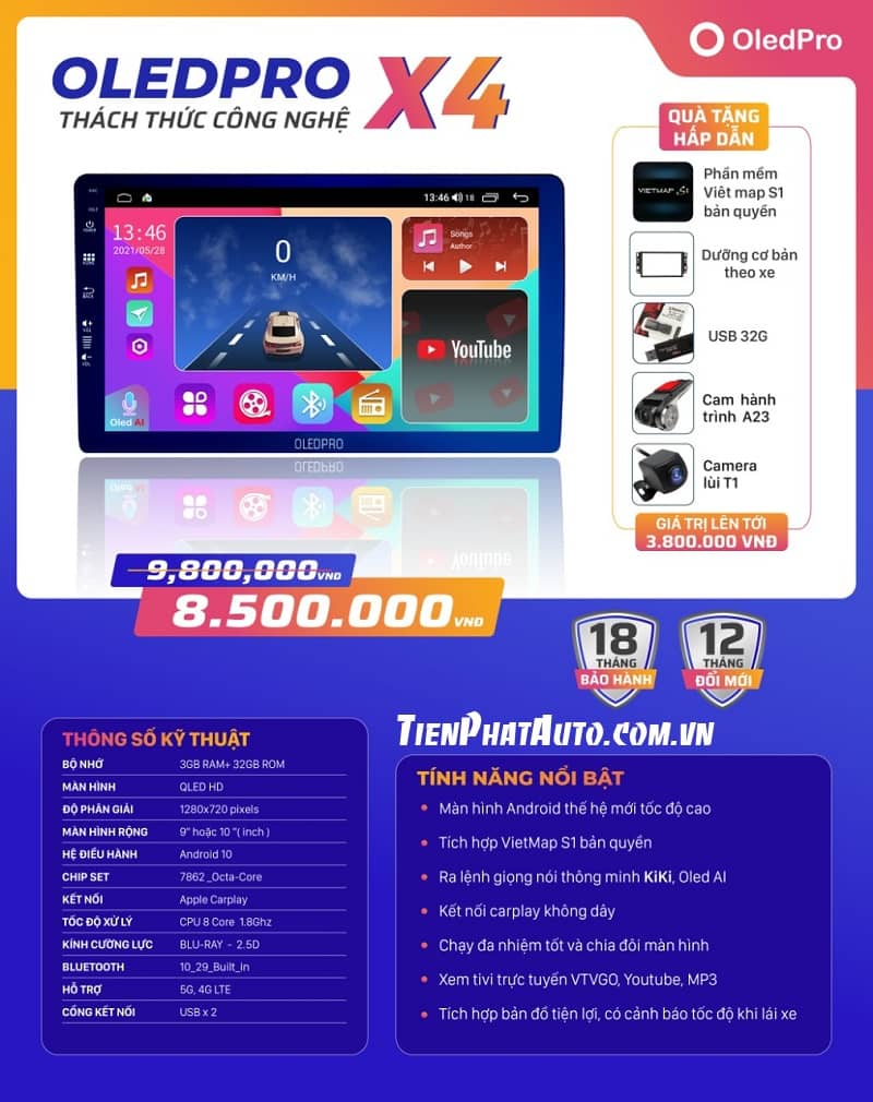Bảng giá màn hình OLED Pro X4 chính hãng