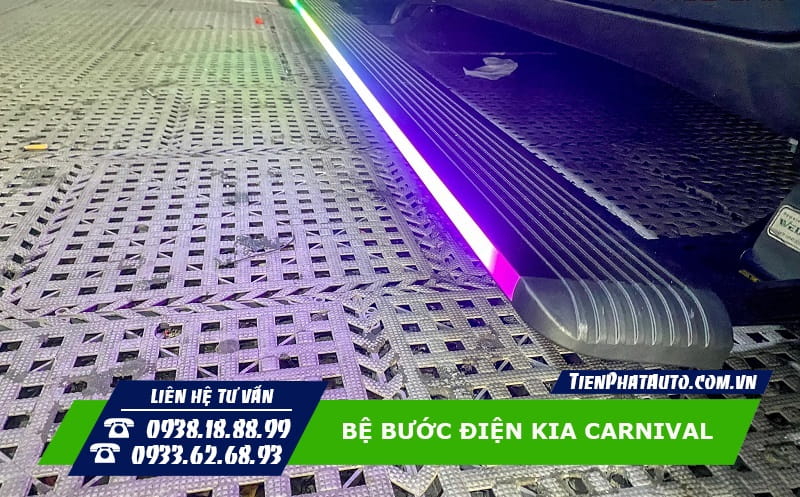 Bệ bước điện cho Kia Carnival tích hợp đèn LED siêu độc đáo