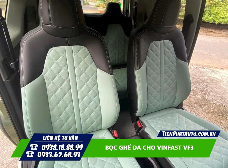 Hỉnh ảnh hoàn thiện may bọc ghế da cho Vinfast VF3 4