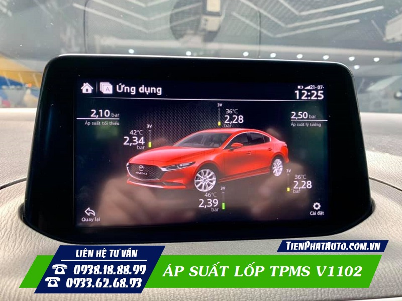 Áp suất lốp TPMS V1102 tích hợp được màn hình DVD zin của xe
