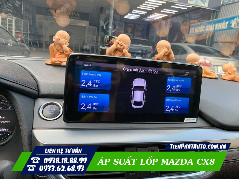 Áp suất lốp tích hợp màn hình DVD Android cho xe Mazda