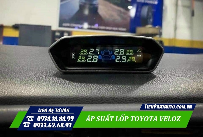 Lắp cảm biến áp suất lốp Toyota Veloz giúp kiểm soát nhiệt độ và áp suất lốp xe dễ dàng