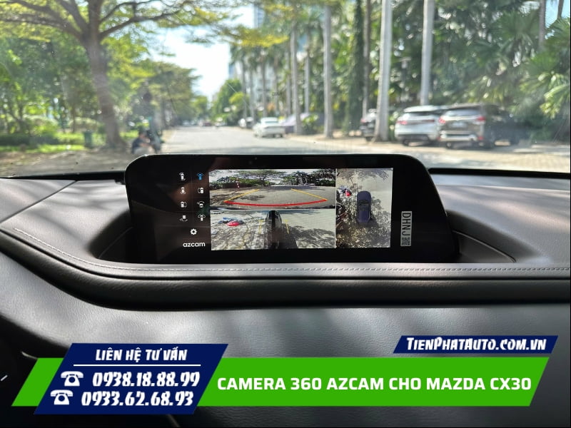 Lắp camera 360 Azcam cho Mazda 3 và CX30 trên màn hình zin