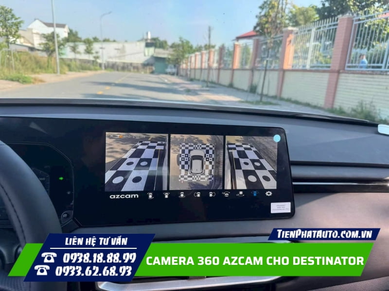 Lắp camera 360 Azcam cho Destinator trên màn hình zin