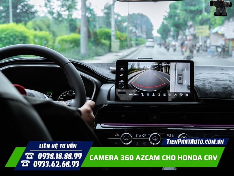 Lắp camera 360 Azcam cho Honda CRV trên màn hình zin