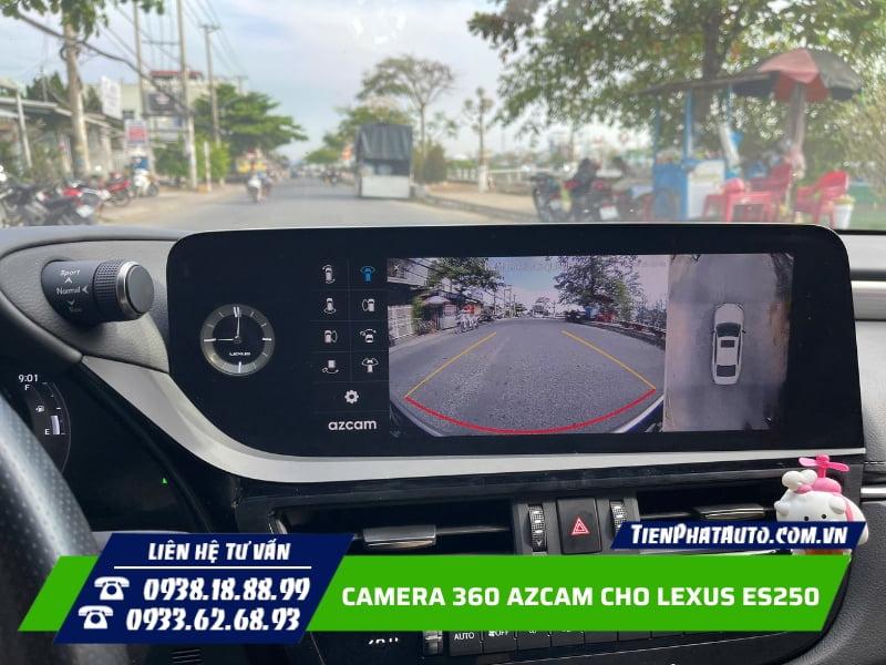 Lắp camera 360 Azcam cho Lexus ES250 trên màn hình zin