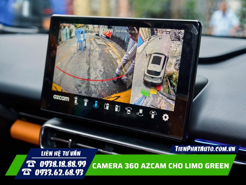Lắp camera 360 Azcam cho Limo Green trên màn hình zin