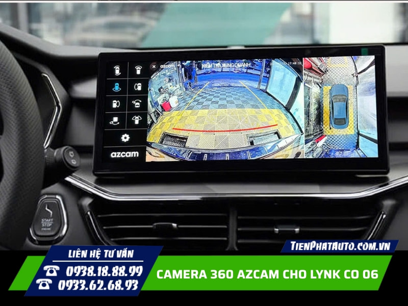 Lắp camera 360 Azcam cho Lynk Co 06 trên màn hình zin
