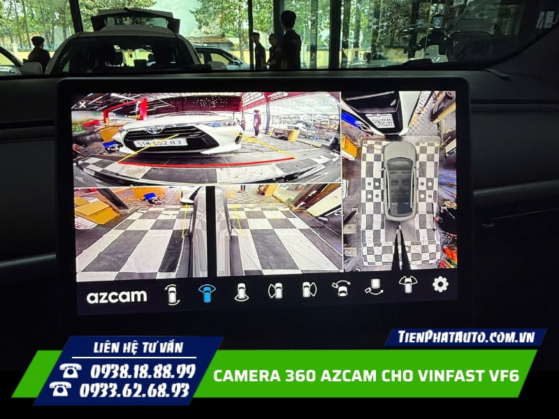 Lắp camera 360 Azcam cho Vinfast VF6 trên màn hình zin