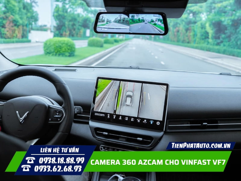 Lắp camera 360 Azcam cho Vinfast VF7 trên màn hình zin