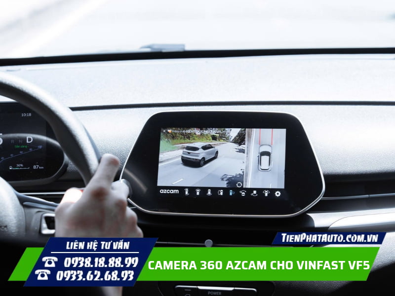 Lắp camera 360 Azcam cho Vinfast VF5 trên màn hình zin