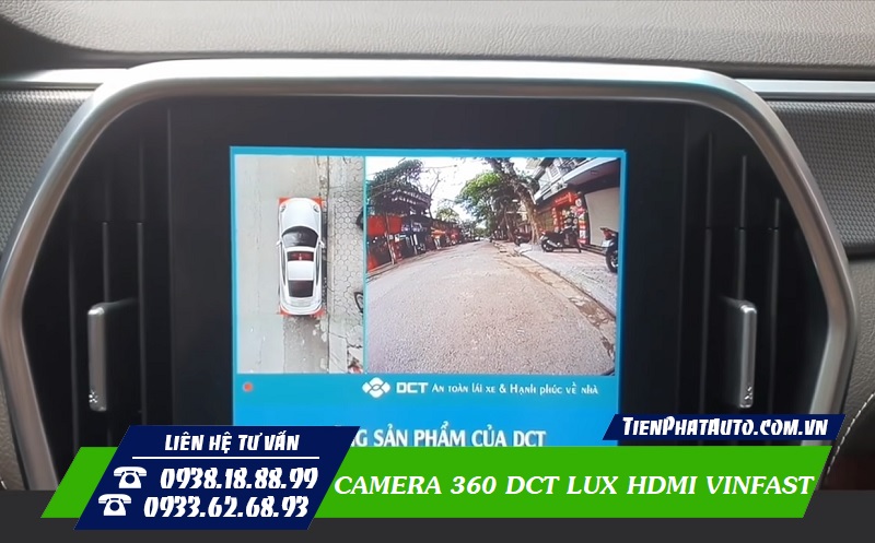 Camera 360 DCT LUX HDMI hiển thị toàn cảnh ngay khi khởi động xe