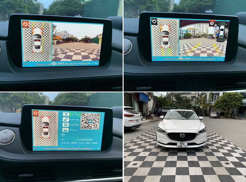 Hình ảnh hiển thị camera 360 DCT cho xe Mazda 6 2021