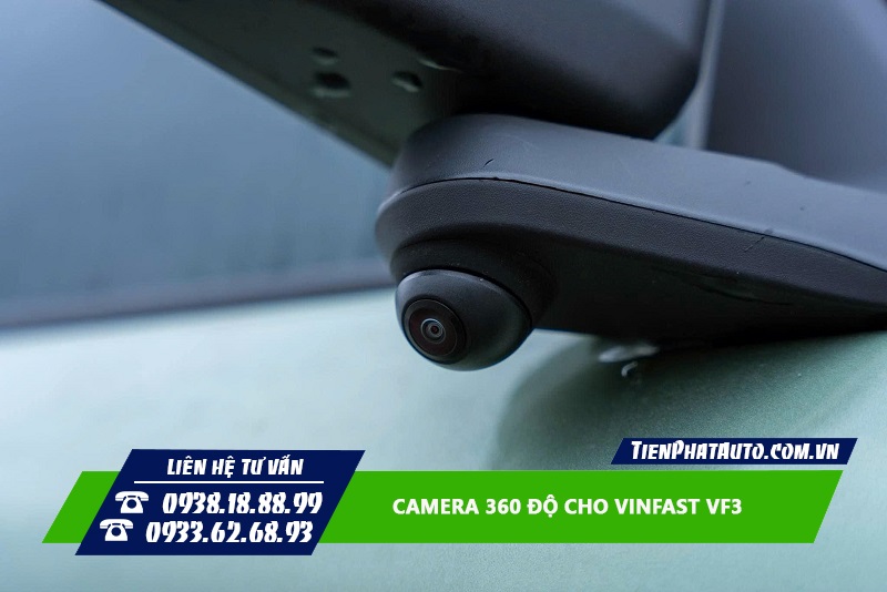 Hình ảnh lắp đặt mắt camera bên gương xe Vinfast VF3