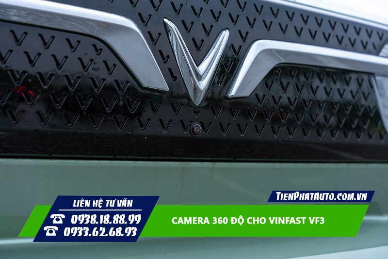 Hình ảnh lắp đặt mắt camera trước cho xe Vinfast VF3