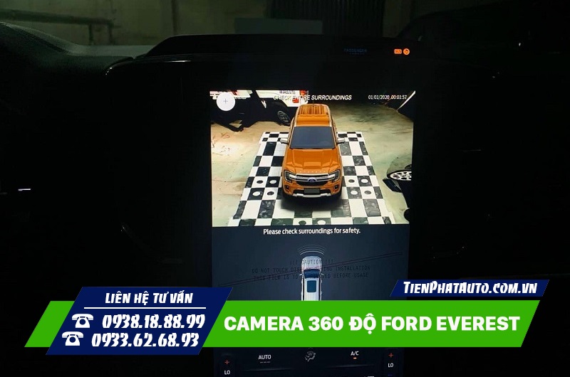 Lắp camera 360 độ cho Ford Everest 2023 giúp quan sát tốt hơn