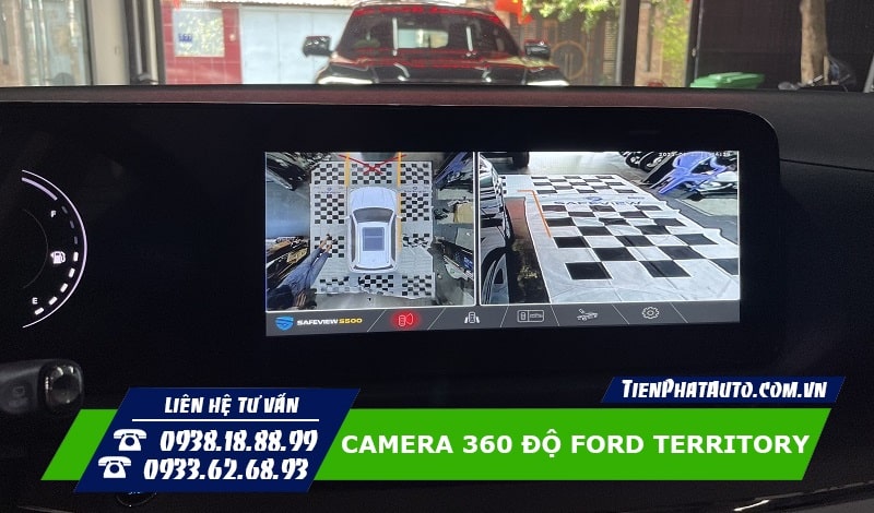 Hình ảnh hiển thị góc quay camera 360 lề phải của xe