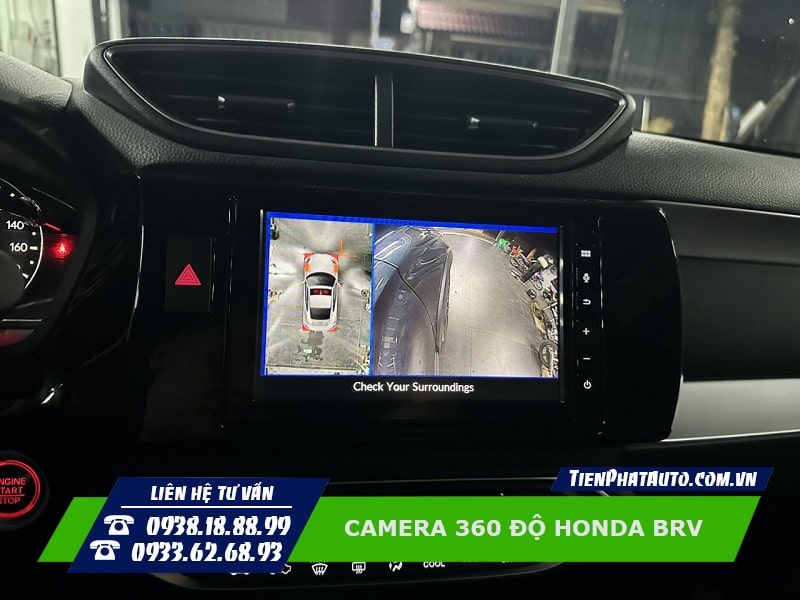 Hình ảnh hiển thị camera 360 góc quay phía trước bên phải xe