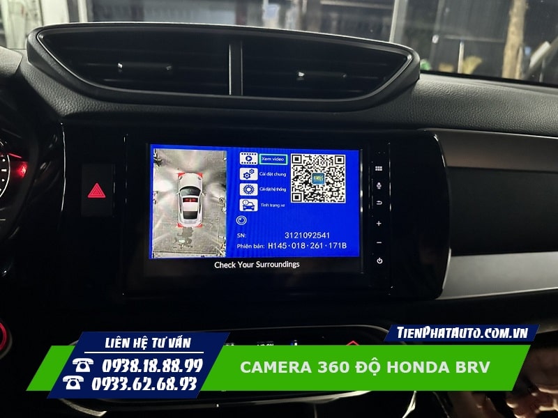 Camera 360 độ Honda BRV kiêm chức năng ghi hành trình 4 phía