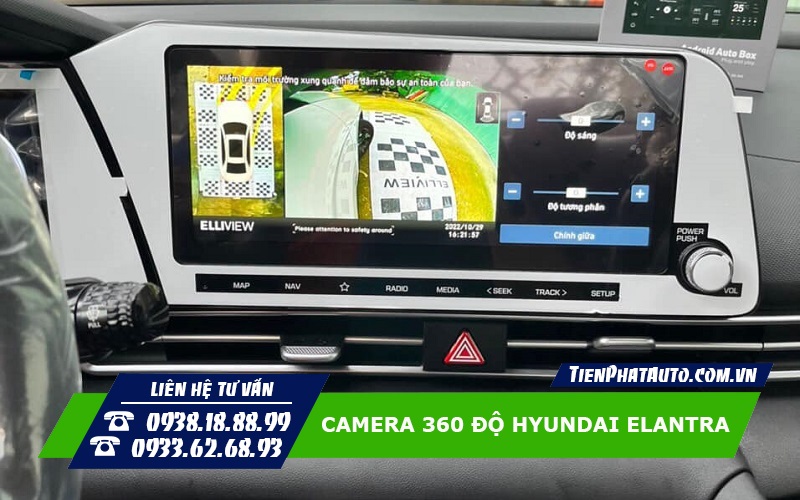Hình ảnh camera 360 Elliview lắp đặt trên xe Hyundai Elantra 2023