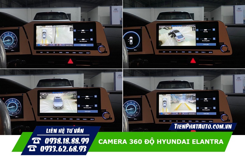 Hình ảnh camera 360 độ Safeview lắp đặt trên xe Hyundai Elantra 2023