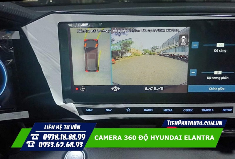 Hình ảnh camera 360 DCT được lắp đặt trên xe Hyundai Elantra 2023