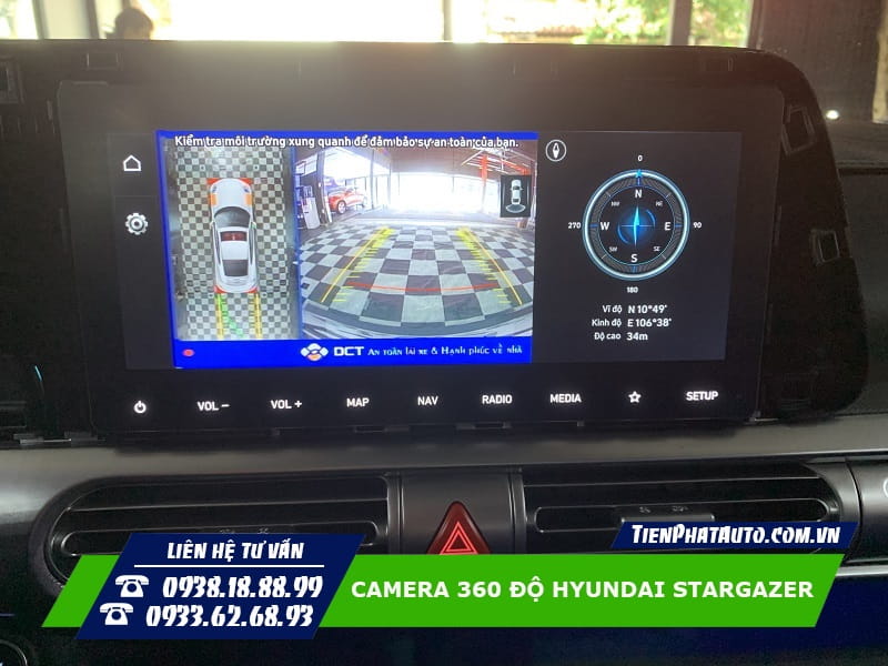 Hình ảnh góc quay camera 360 độ Hyundai Stargazer phía sau xe